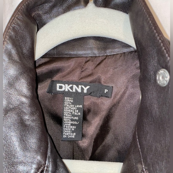 DKNY Italian Leather Biker Jacket - Picture 2 of 14